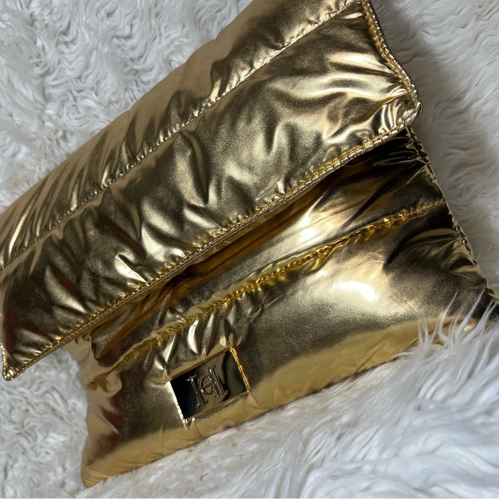 Carolina Herrera Gold Metallic Clutch